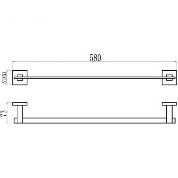 Держатель для полотенец Savol (Савол) прямой 60 см Бронза S-06524C