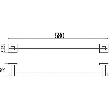 Держатель для полотенец Savol (Савол) прямой 60 см золото S-06524H