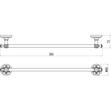 Держатель для полотенец Savol (Савол) прямой 60 см Бронза S-005824C