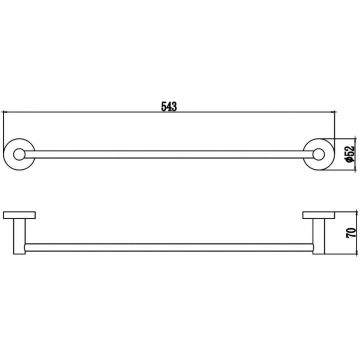 Держатель для полотенец Savol (Савол) прямой двойной 50 см хром S-508724