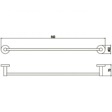 Держатель для полотенец Savol (Савол) прямой двойной 60 см хром S-608724