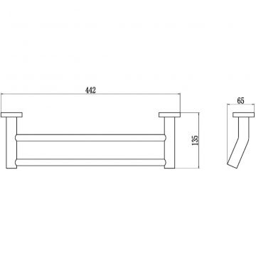 Держатель для полотенец Savol (Савол) прямой, двойной 40 см хром S-408748