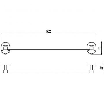 Держатель для полотенец Savol (Савол) прямой 50 см хром S-007024