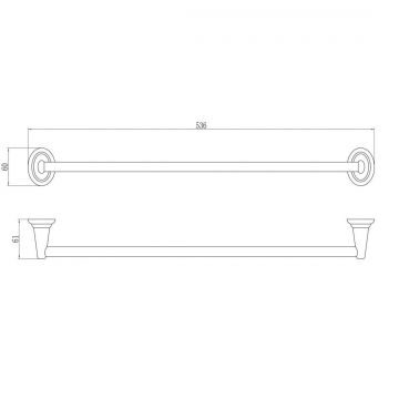 Держатель для полотенец Savol (Савол) прямой 50 см хром S-003124