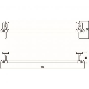 Держатель для полотенец Savol (Савол) прямой 60 см Бронза S-006424