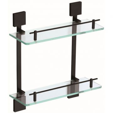 Полка Savol (Савол) прямая, двойная, стеклянная 40 см черный S-06522H
