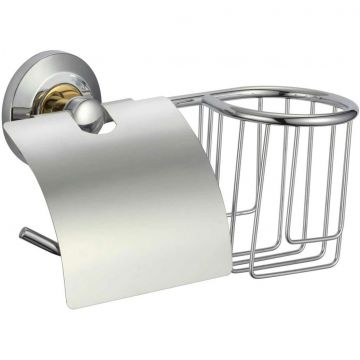 Держатель Savol (Савол) для туалетной бумаги и освежителя хром,золото S-L07151