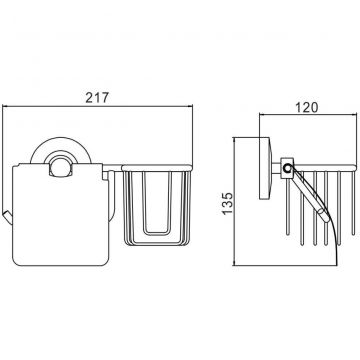 Держатель Savol (Савол) для туалетной бумаги и освежителя хром,золото S-L07151