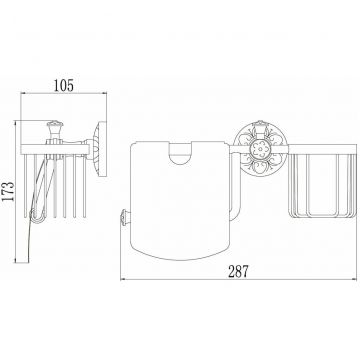 Держатель Savol (Савол) для туалетной бумаги и освежителя золото S-L05851B