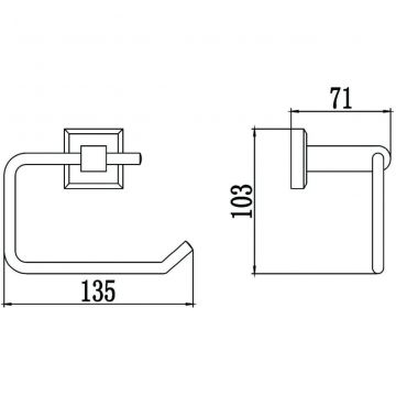 Держатель Savol (Савол) для туалетной бумаги без крышки хром S-009552