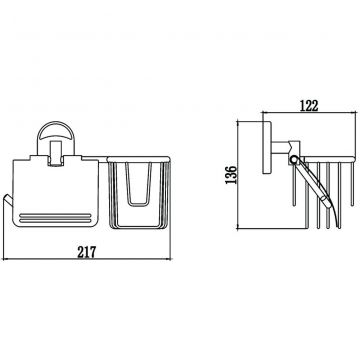 Держатель Savol (Савол) для туалетной бумаги и освежителя хром S-L07051