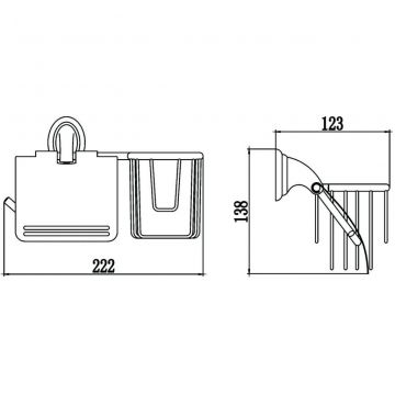 Держатель Savol (Савол) для туалетной бумаги и освежителя хром S-L03151