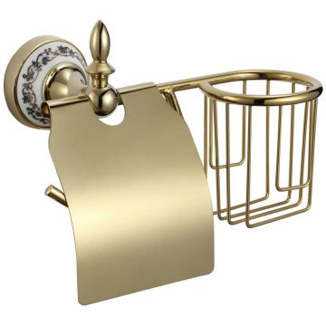 Держатель Savol для туалетной бумаги и освежителя золото S-L06851B