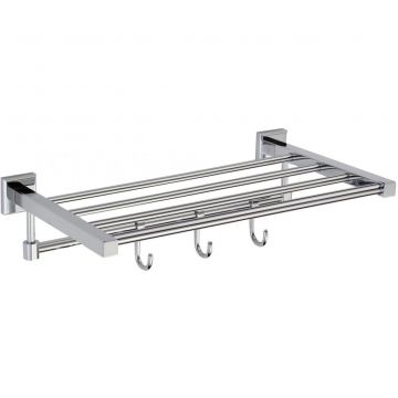 Полка для полотенец Savol (Савол) 40 см, 3 крючка хром S-409544
