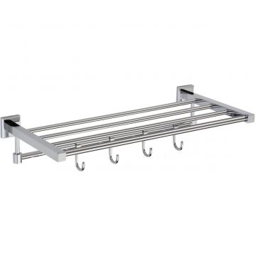 Полка для полотенец Savol (Савол) 50 см, 4 крючка хром S-509544