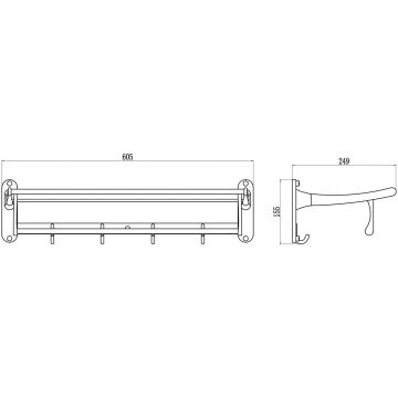 Полка для полотенец Savol (Савол) откидная 60 см сатин S-005099L