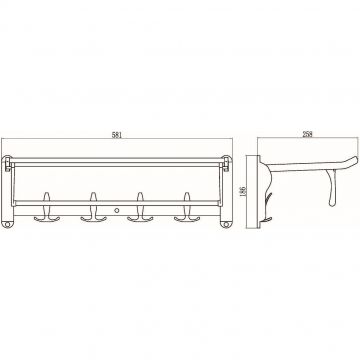 Полка для полотенец Savol (Савол) откидная 60 см Бронза S-06099C