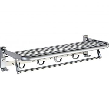 Полка для полотенец Savol (Савол) откидная 60 см хром S-007099