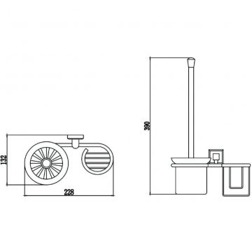 Держатель Savol (Савол) для туалетного ершика и освежителя воздуха хром S-L09594