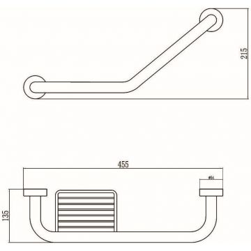 Поручень Savol (Савол) с мыльницей 30 см хром S-01030L