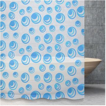 Штора для ванной комнаты Savol (Савол) белый, голубой S-6PEVA01