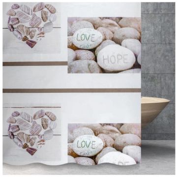 Штора для ванной комнаты Savol (Савол) бежевый, коричневый, серый S-8PEVA10