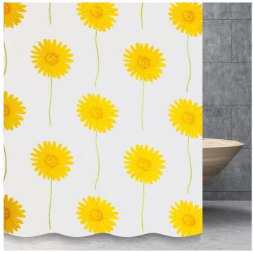 Штора для ванной комнаты Savol (Савол) белый, желтый S-01718E