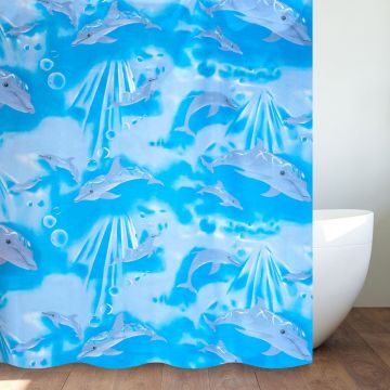 Штора для ванной комнаты Savol (Савол) белый, голубой S-01718F