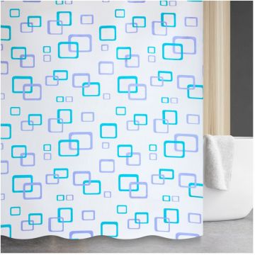 Штора для ванной комнаты Savol (Савол) белый, голубой S-01718H