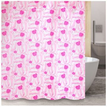 Штора для ванной комнаты Savol (Савол) белый, розовый S-01718G