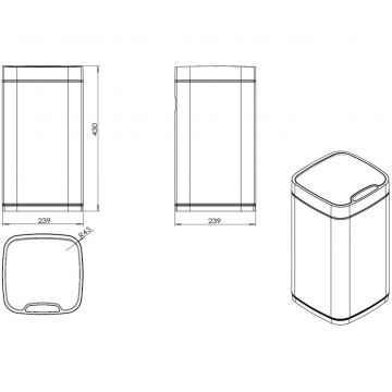 Ведро Savol (Савол) сенсорное 12 л оранжевый S-883B-12O