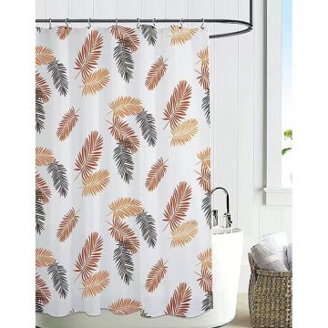 Штора для ванной комнаты Savol (Савол) 180х180 см белый,оранжевый S-TH8P04