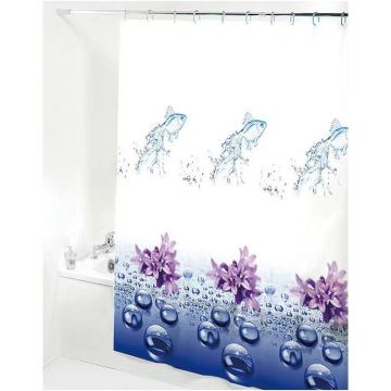 Штора для ванной комнаты Savol (Савол) 180х180 см белый,синий,сереневый S-TH8P05