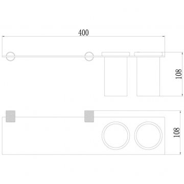 Держатель двух стаканов Savol S-002168Q, графит