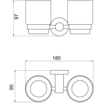 Держатель двух стаканов Savol S-005668Q, графит