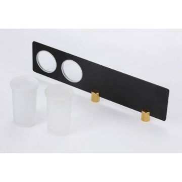 Держатель для двух стаканов Savol S-002168HB, черный/золото