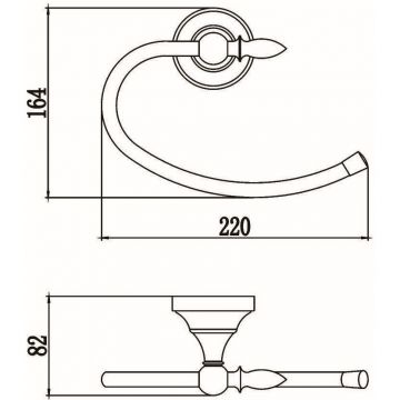 Держатель для полотенец кольцевой Savol S-06860B, золото