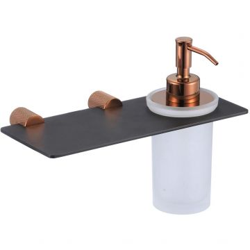 Дозатор для жидкого мыла с настенным держателем Savol (Савол) S-002131HD, черный/розовое золото