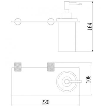 Дозатор для жидкого мыла с настенным держателем Savol (Савол) S-002131HD, черный/розовое золото