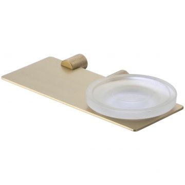 Мыльница стеклянная с настенным держателем Savol (Савол) S-002159C, матовое золото