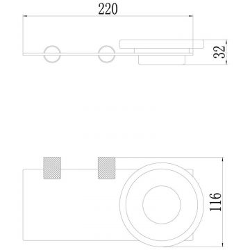 Мыльница стеклянная с настенным держателем Savol (Савол) S-002159C, матовое золото