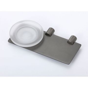 Мыльница стеклянная с настенным держателем Savol S-002159Q, графит