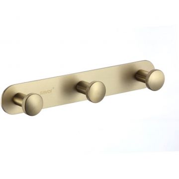 Планка с крючками (3 крючка) Savol (Савол) S-002173C, матовое золото