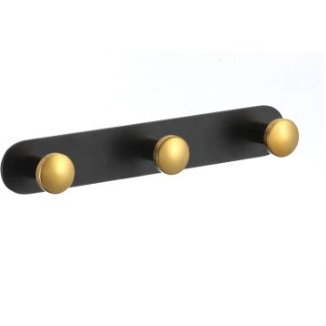Планка с крючками (3 крючка) Savol S-002173HB, черный/золото