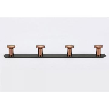 Планка с крючками (4 крючка) Savol (Савол) S-002174HD, черный/розовое золото