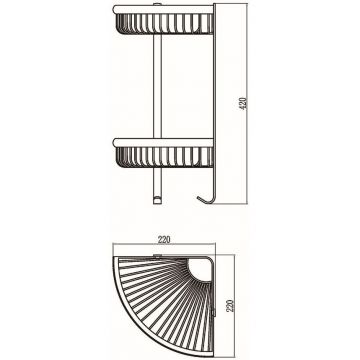 Полка решетка угловая тройная Savol S-W5854-2, белый