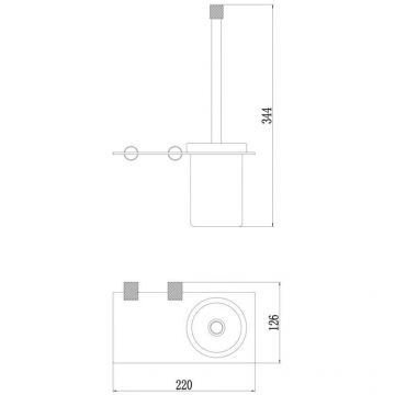 Туалетный ершик с держателем Savol (Савол) S-002194C, матовое золото