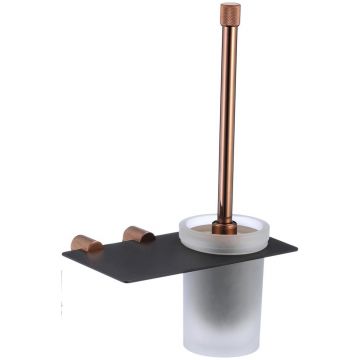 Туалетный ершик с держателем Savol (Савол) S-002194HD, черный/розовое золото