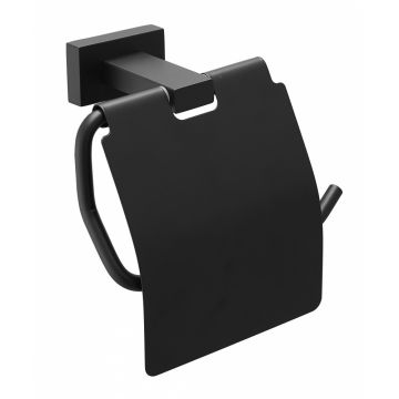 Держатель туалетной бумаги Vieir (Виеир) V5009-C с крышкой, черный