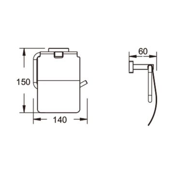 Держатель туалетной бумаги Vieir (Виеир) V5009-C с крышкой, черный